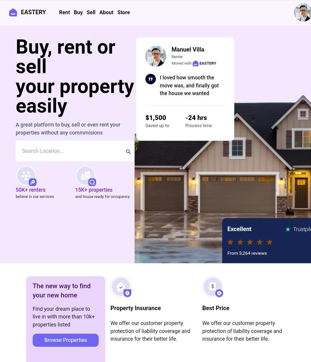 The Estatery landing page